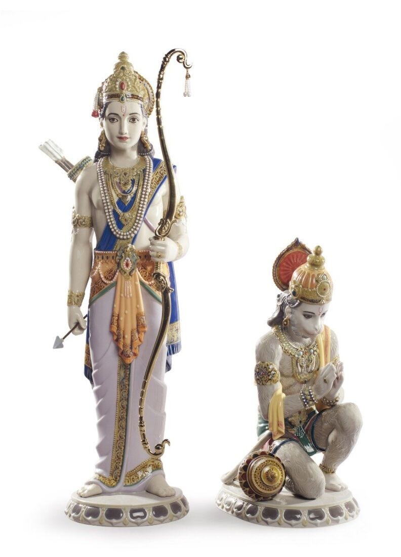 Lladro Lakshman and Hanuman Sculpture Limited Edition