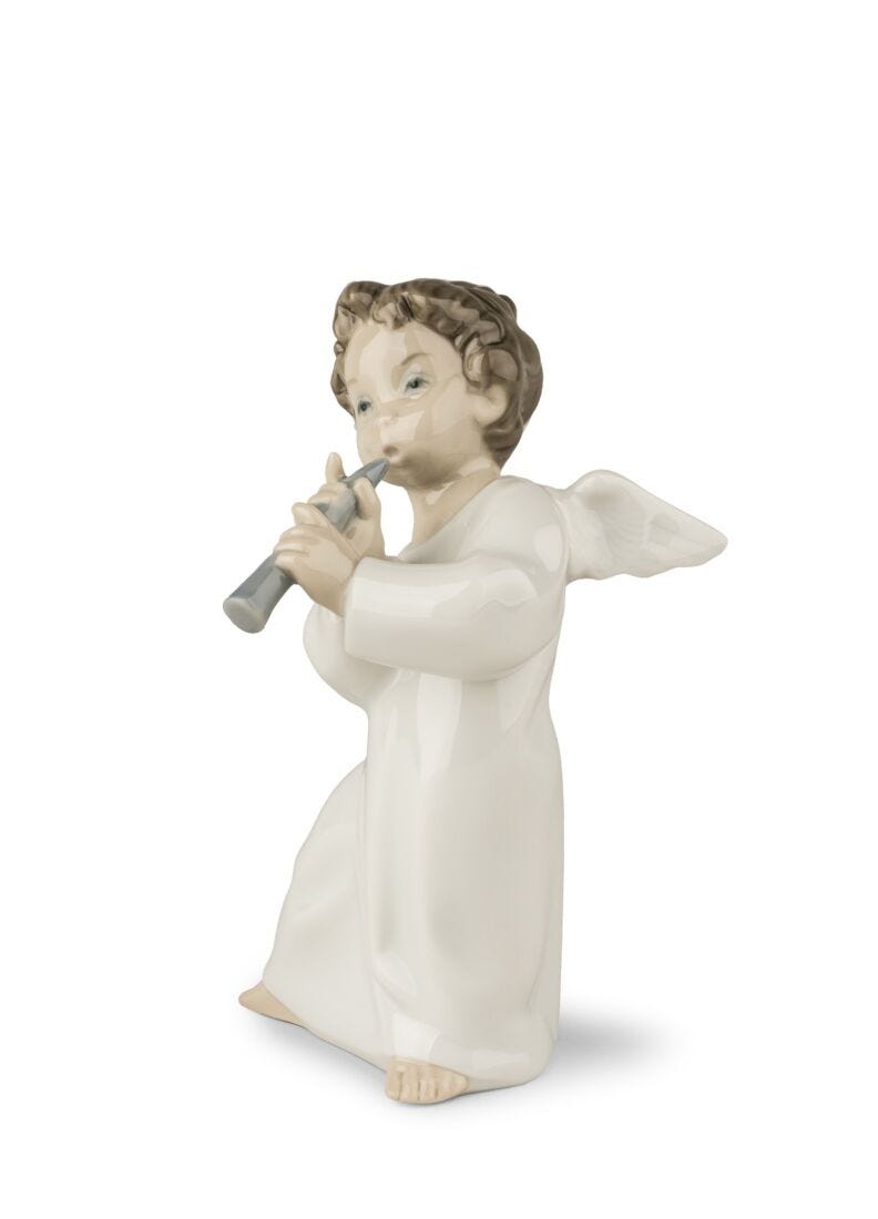 Lladro Angel with Flute Figurine