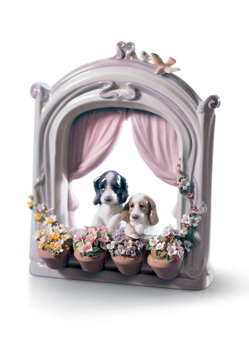 Lladro Please Come Home Dogs Figurine