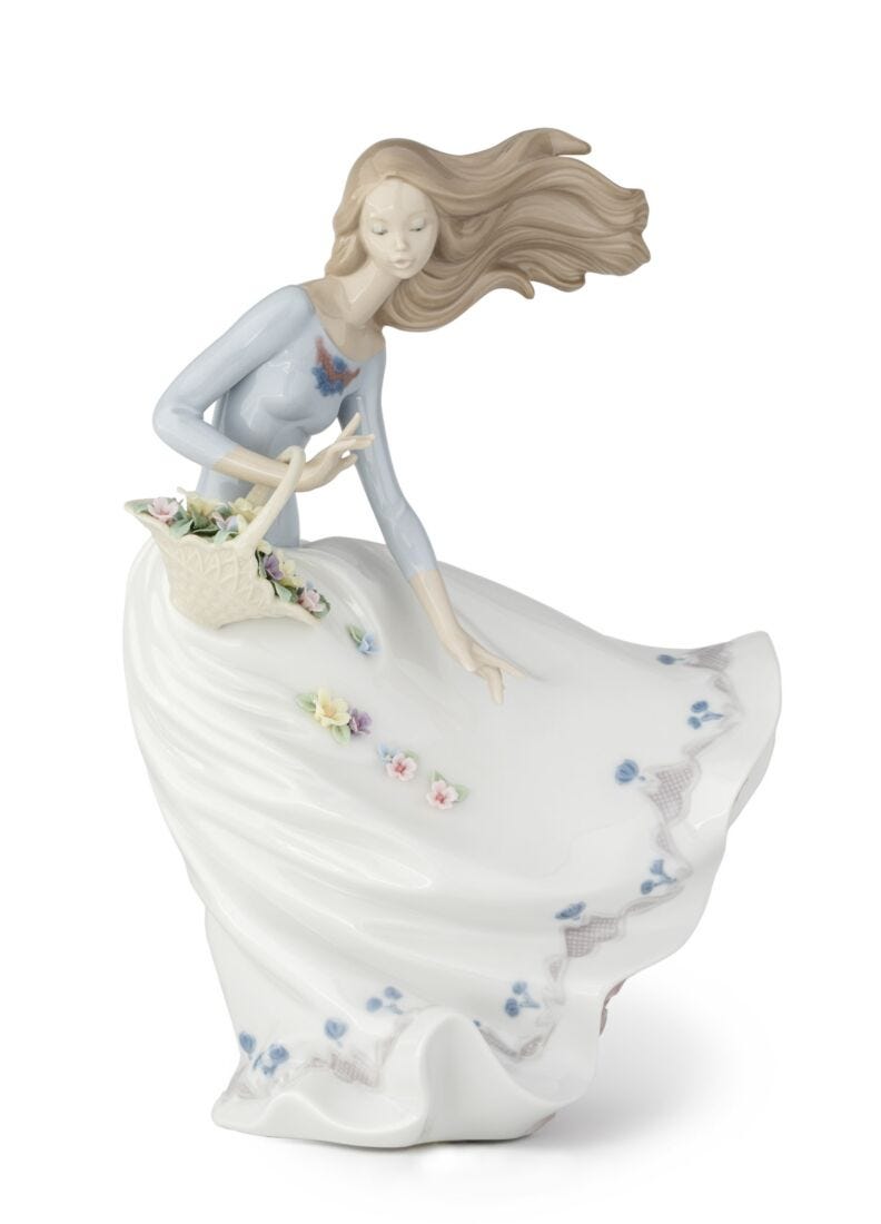 Lladro Petals of The Wind Woman Figurine