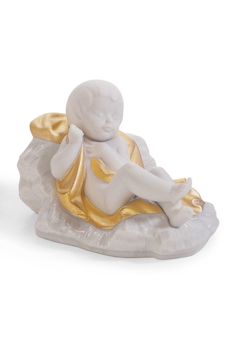 Lladro Silent Night Nativity Set Golden Lustre