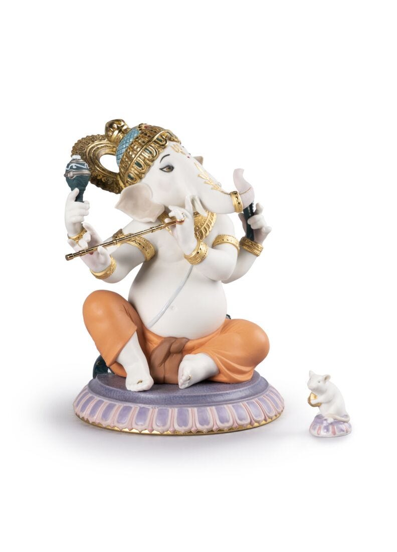 Lladro Bansuri Ganesha Figurine Limited Edition