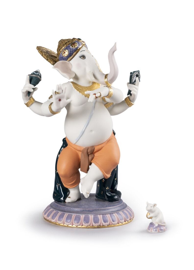 Lladro Dancing Ganesha Figurine Limited Edition