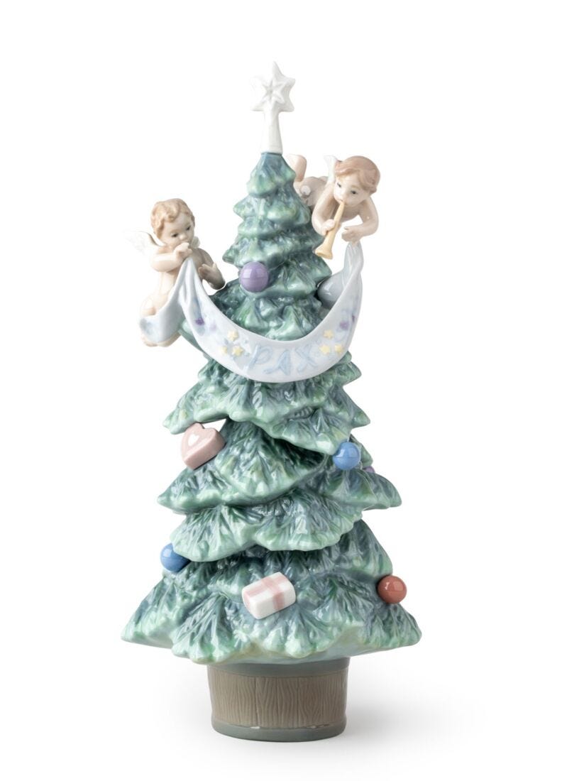 Lladro Evergreen of Peace Tree Figurine