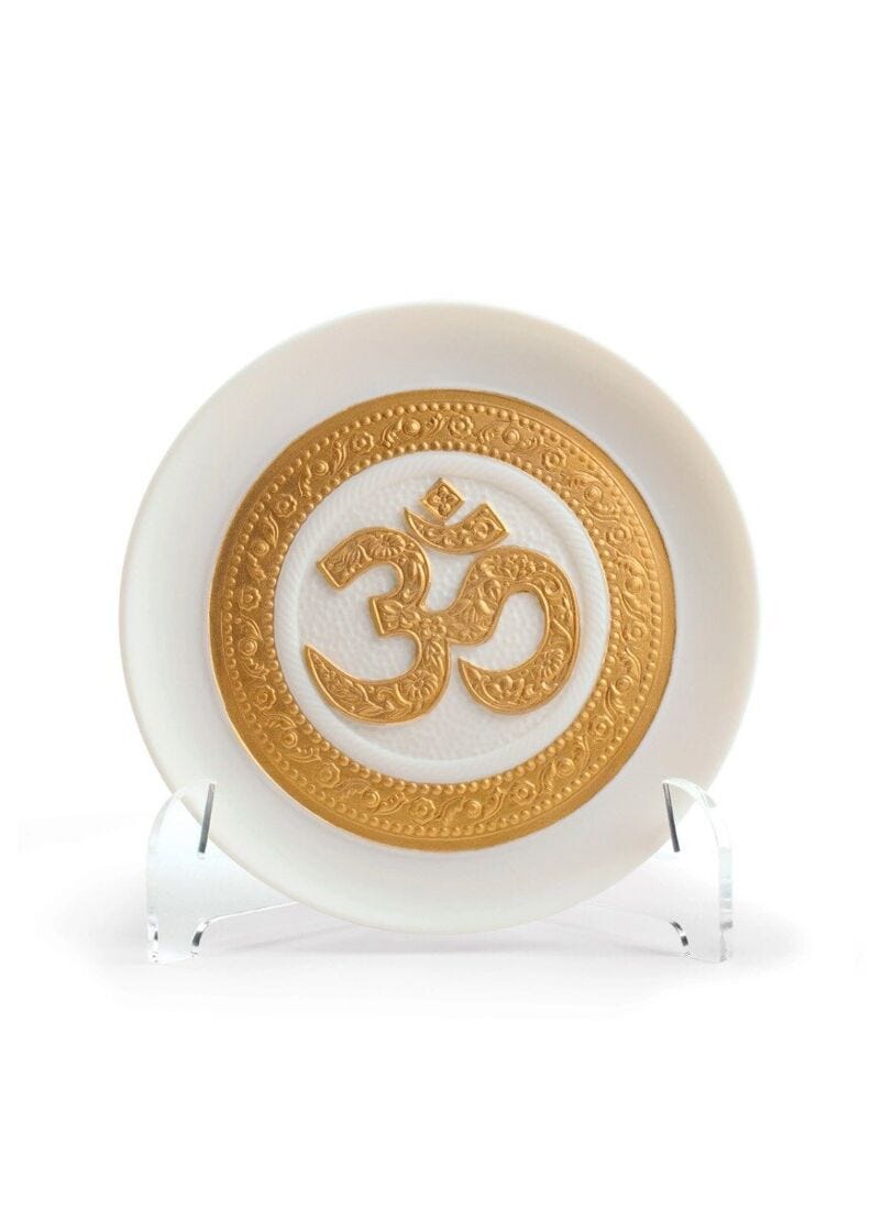 Lladro Om Decorative Plate Golden Lustre