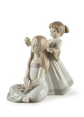 Lladro Combing Your Hair Sculpture