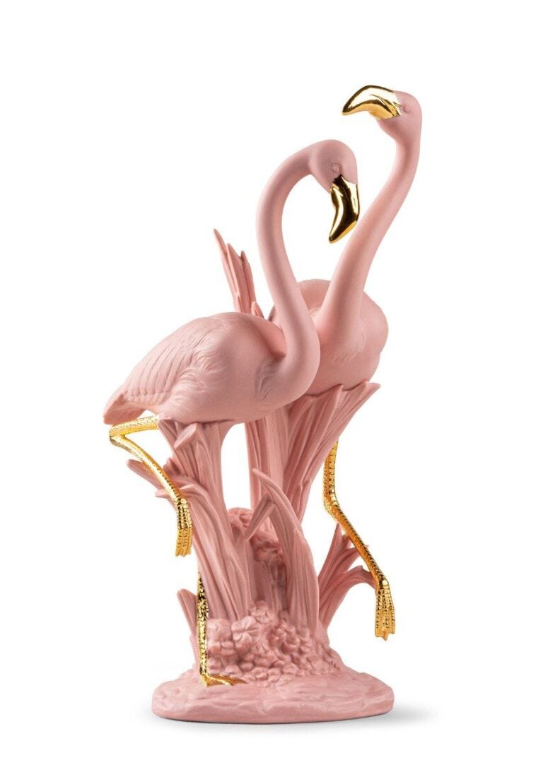 Lladro The Flamingos Sculpture Pink