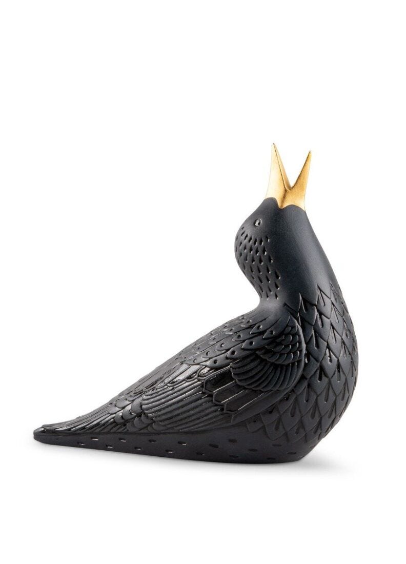 Lladro Starling I Figurine Black
