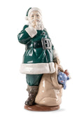 Lladro Santa is Here Sculpture Green