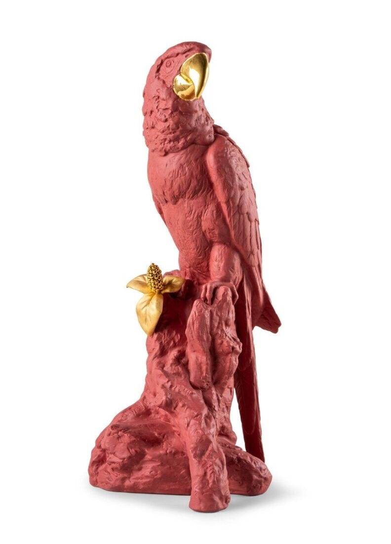 Lladro Macaw Bird Sculpture Red Gold Limited Edition