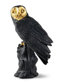Lladro Owl Sculpture Black Gold Limited Edition