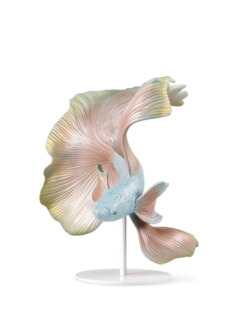Lladro Betta Fish Sculpture Left