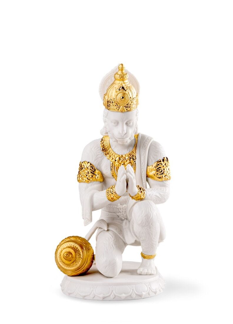 Lladro Hanuman Sculpture Golden Luster