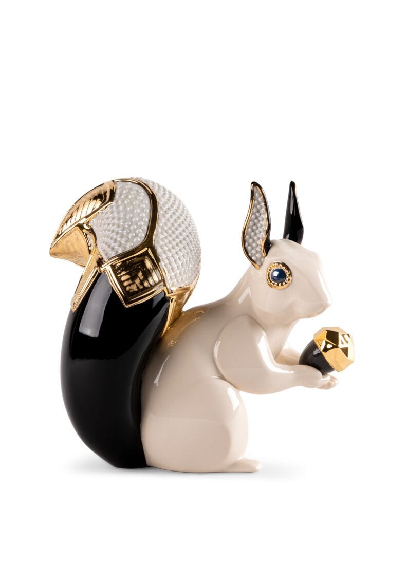 Lladro Squirrel Jewel Sculpture