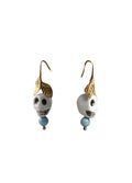 Lladro Frida Kahlo Skull Earrings White