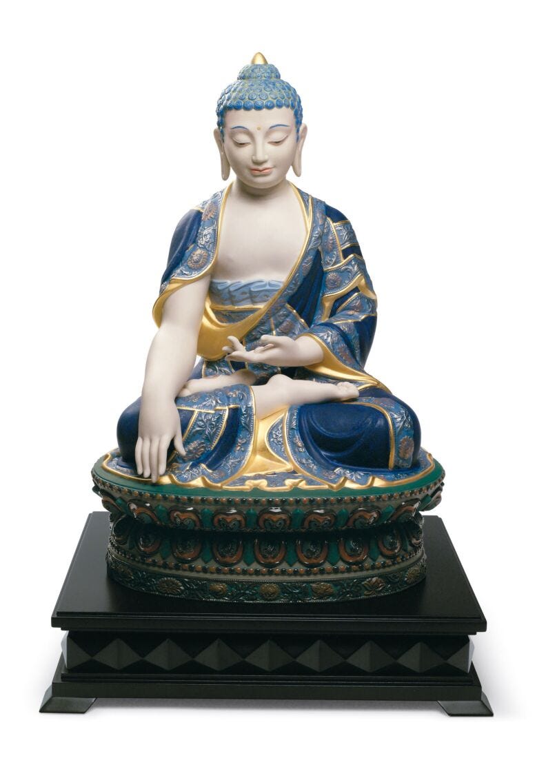 Lladro Shakyamuni Buddha Sculpture Golden Lustre Limited Edition