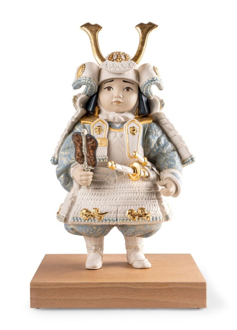Lladro Warrior Boy Sculpture White Limited Edition