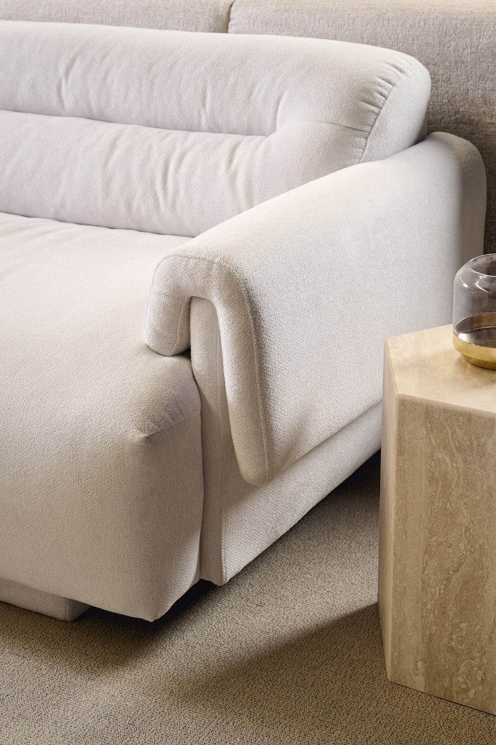Frankie 2-Seater Lounge - Chex Polar Bouclé