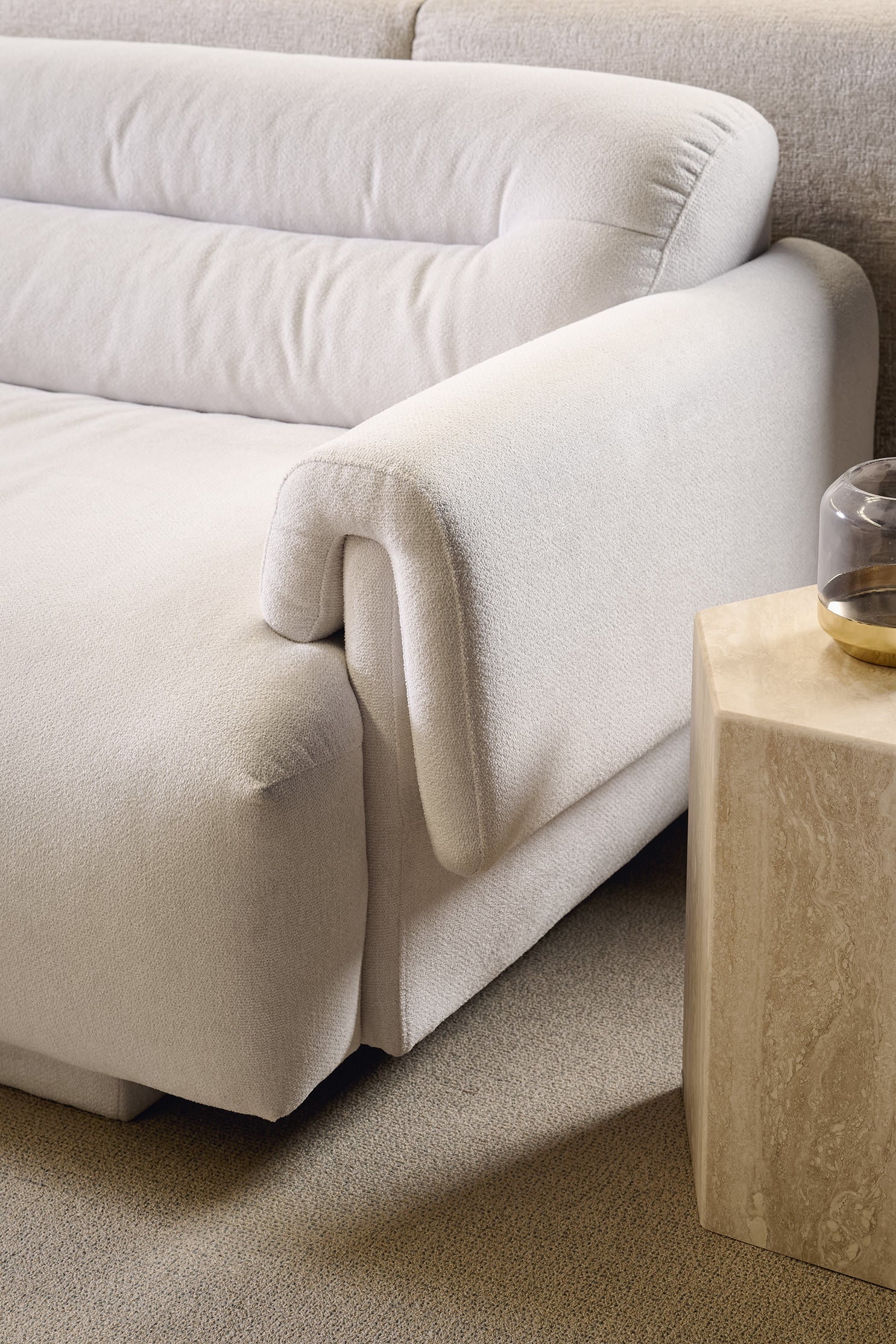 Frankie 2-Seater Lounge - Chex Polar Bouclé