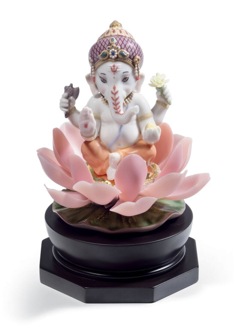 Lladro Padmasana Ganesha Figurine