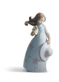 Lladro Little Violet Girl Figurine