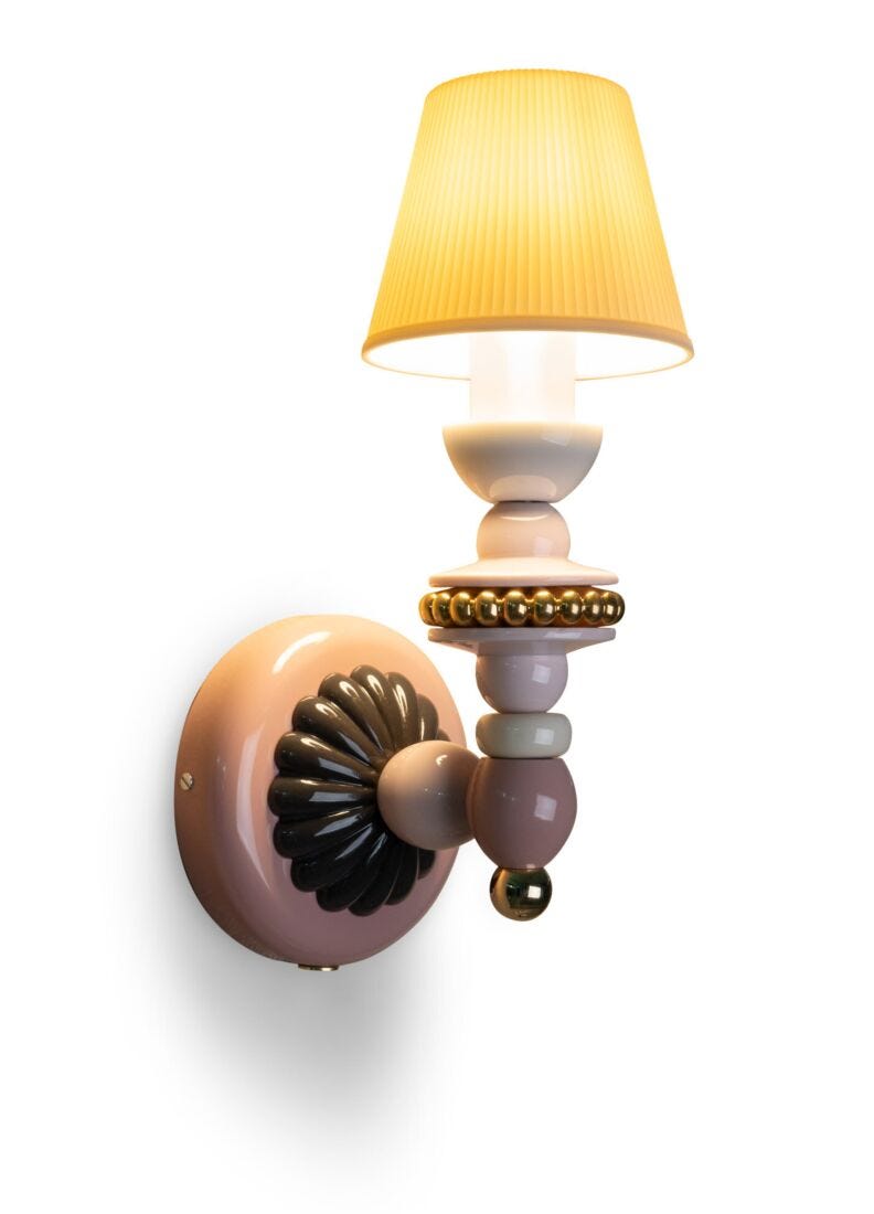 Lladro Firefly Wall Sconce Pink and Gold UK