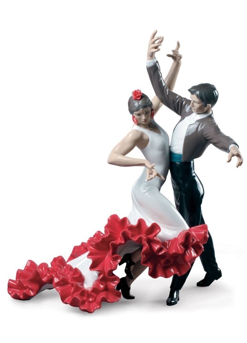 Lladro Flamenco Dancers Couple Figurine