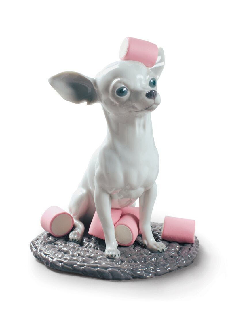 Lladro Chihuahua with Marshmallows Dog Figurine
