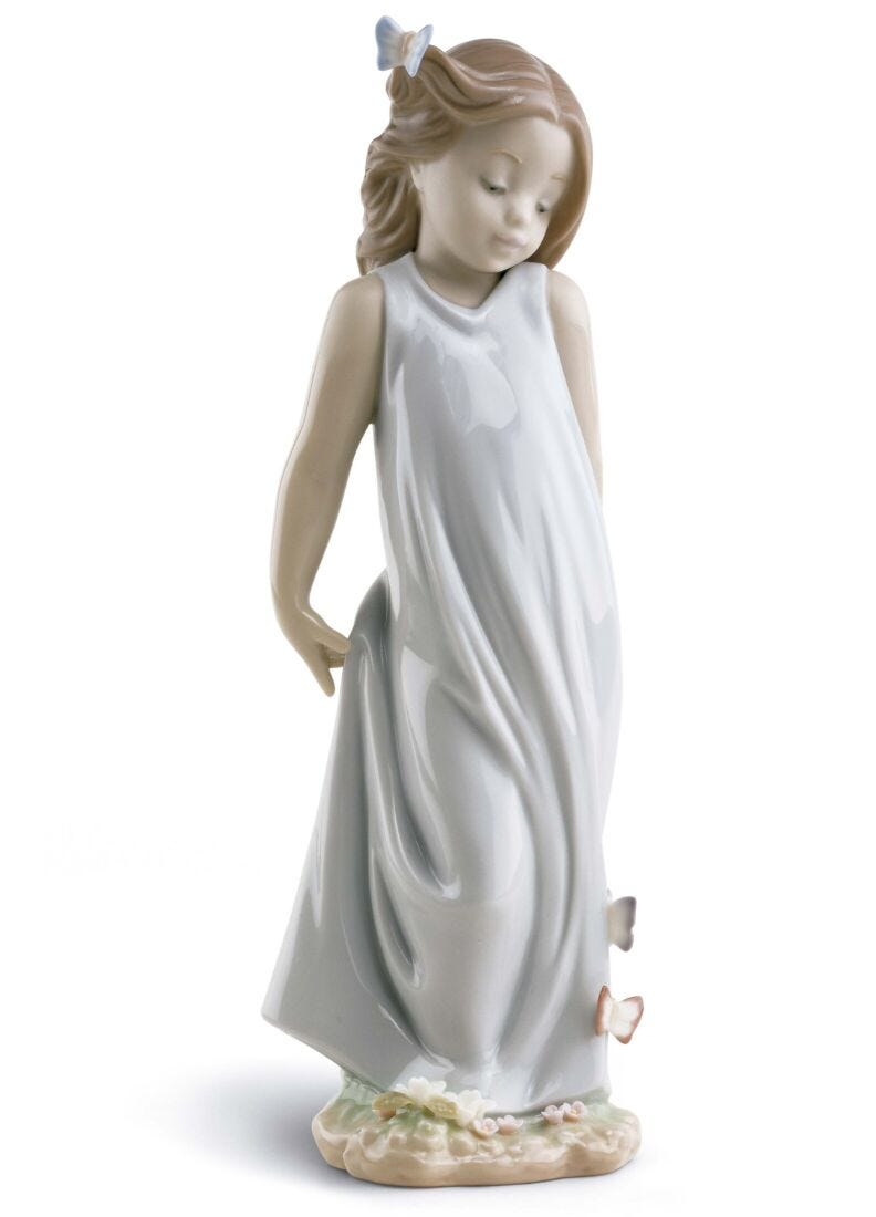 Lladro Friend of The Butterflies Girl Figurine