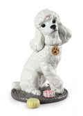 Lladro Poodle with Mochis Dog Figurine