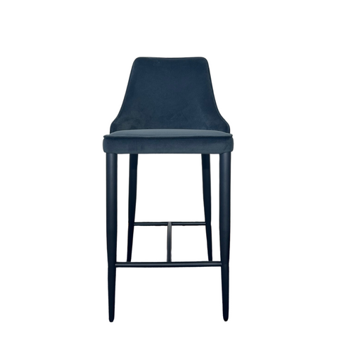 Tommy Franks Alain grey velvet bar stool, alternate view