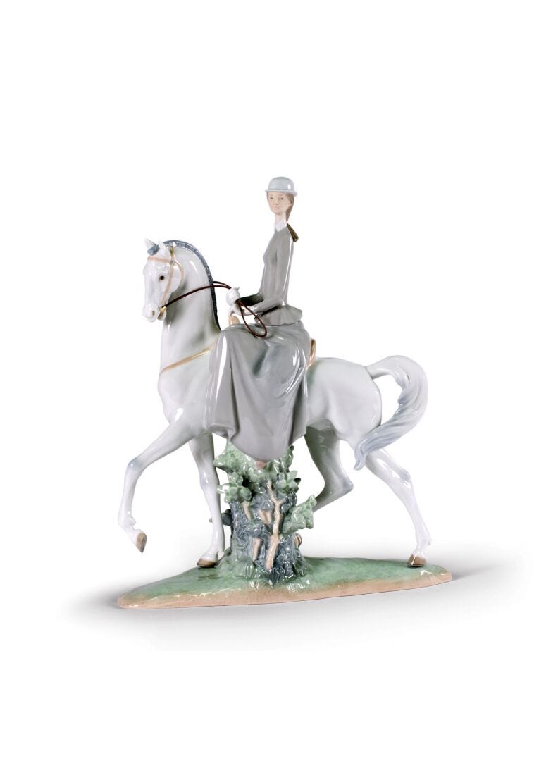 Lladro Woman on Horse Figurine