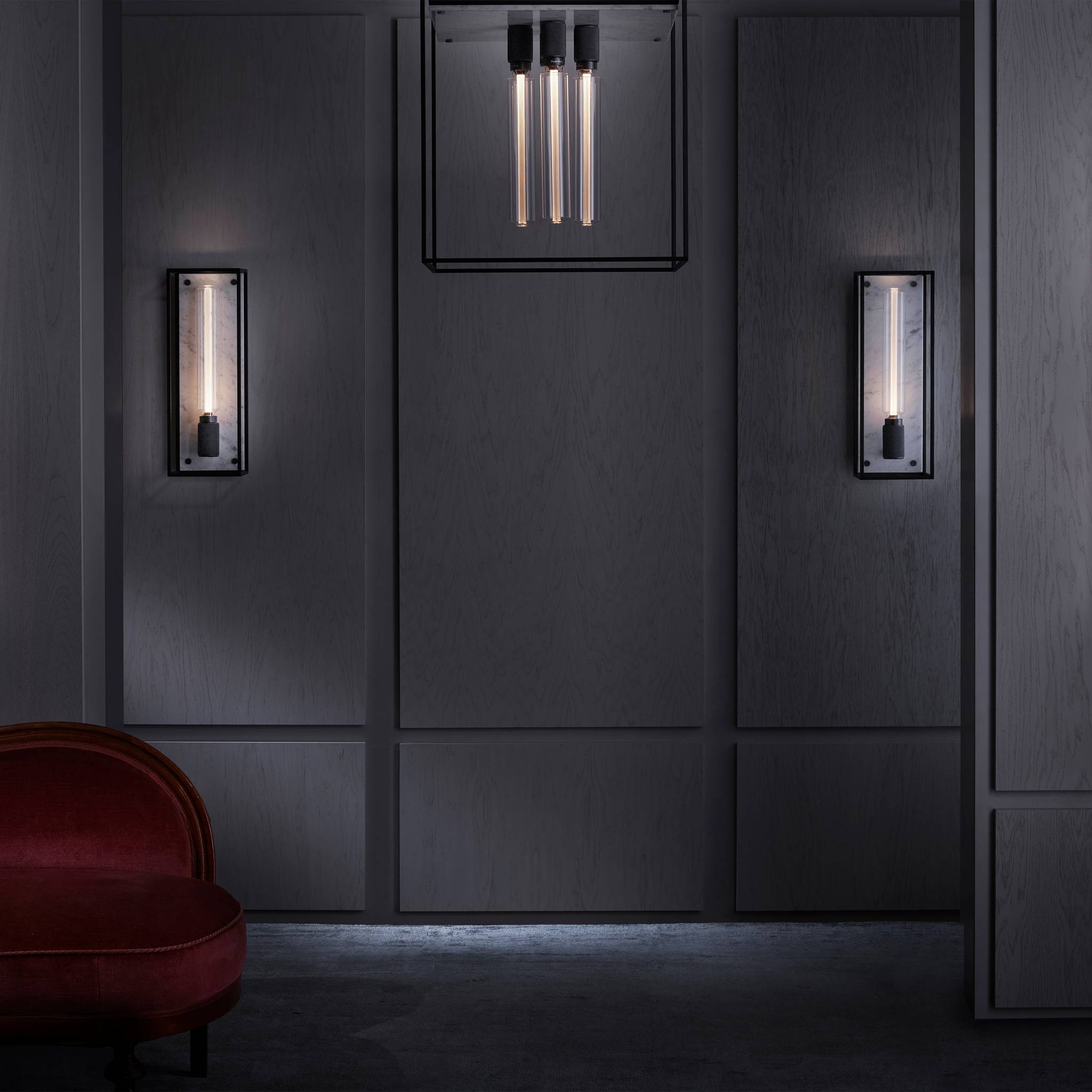Buster + Punch Caged Ceiling 4.0 in White Marble, lifestyle