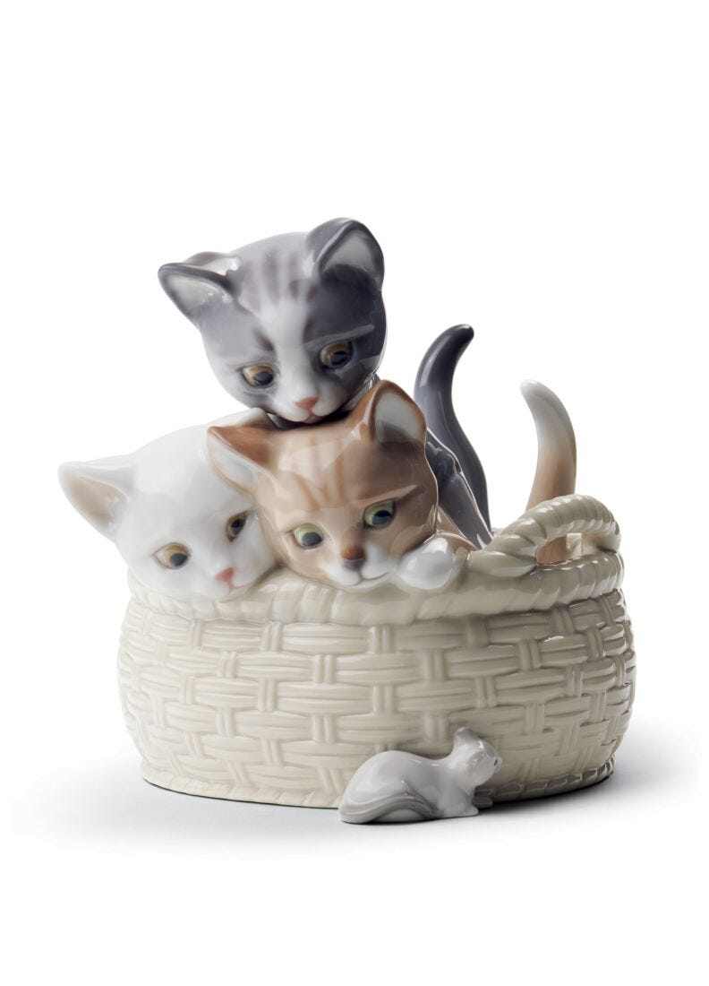 Lladro Curious Kittens Figurine
