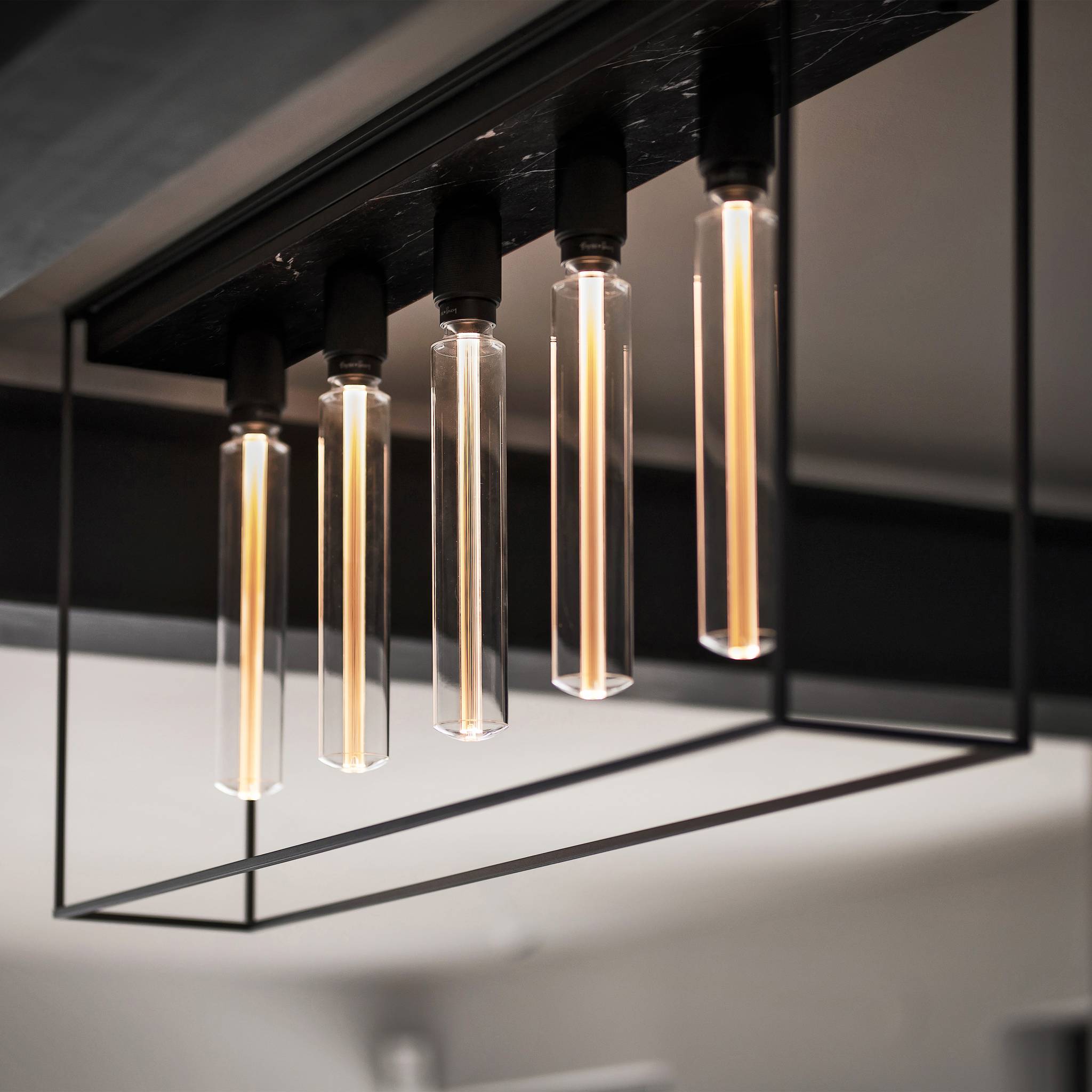 Buster + Punch Caged Ceiling 5.0 in Black Marble, lifestyle