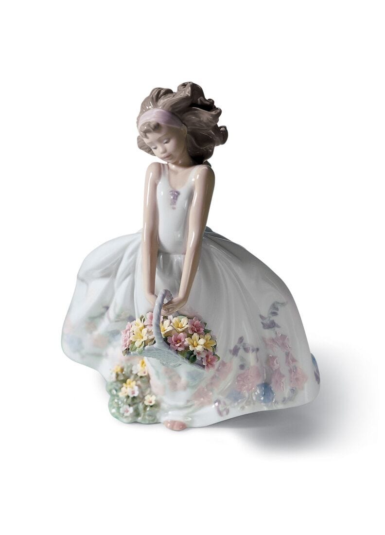 Lladro Wild Flowers Girl Figurine