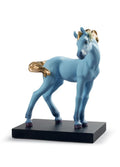 Lladro The Horse Figurine Blue Limited Edition