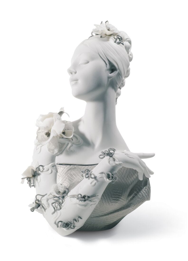 Lladro My Fair Lady Bust Silver Lustre