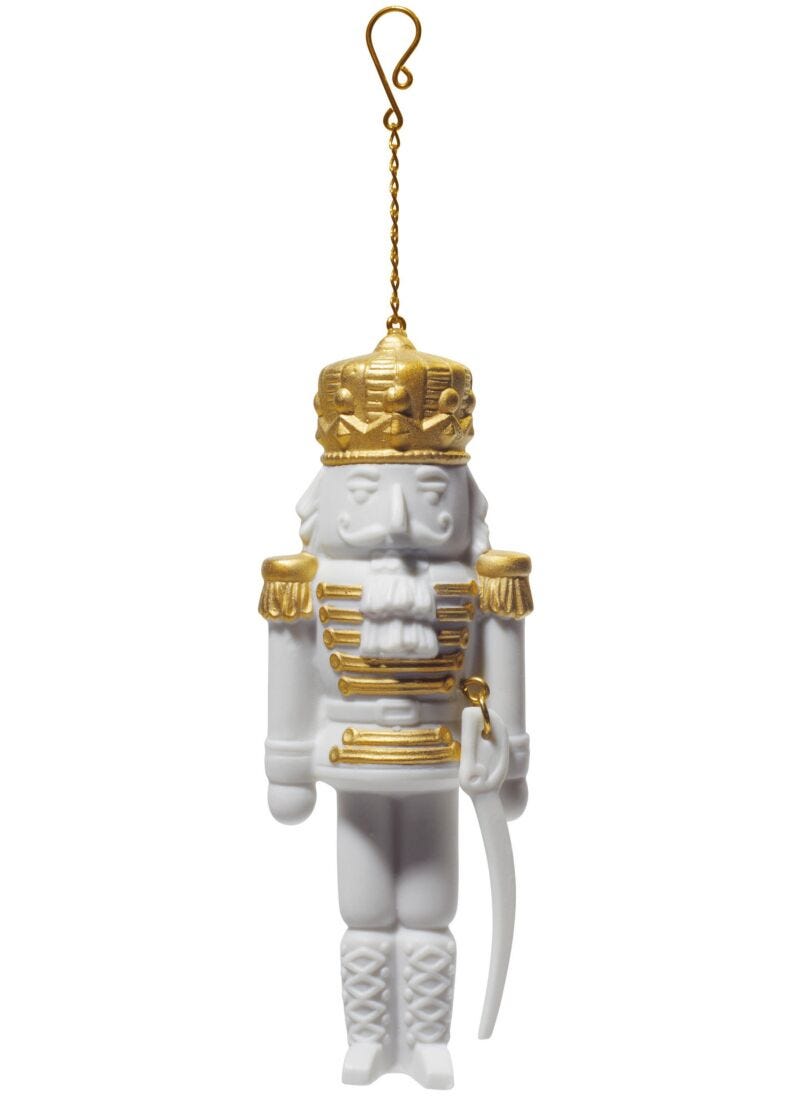 Lladro Nutcracker Christmas Ornament Golden Lustre