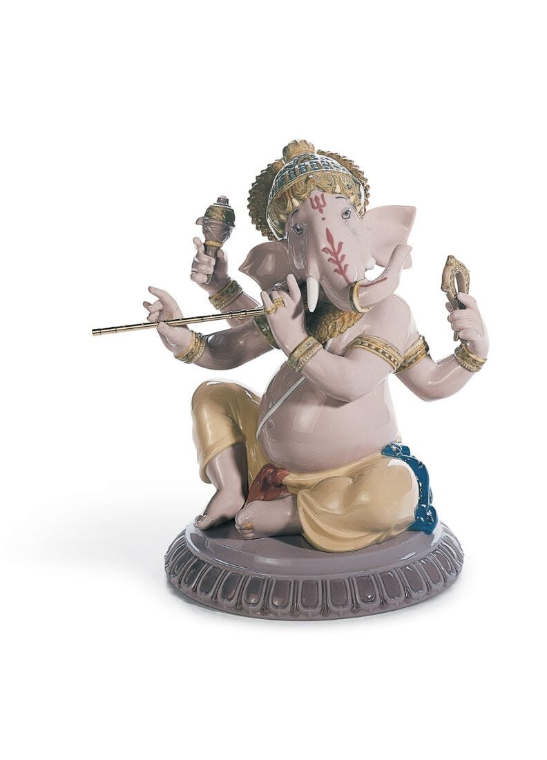 Lladro Bansuri Ganesha Figurine