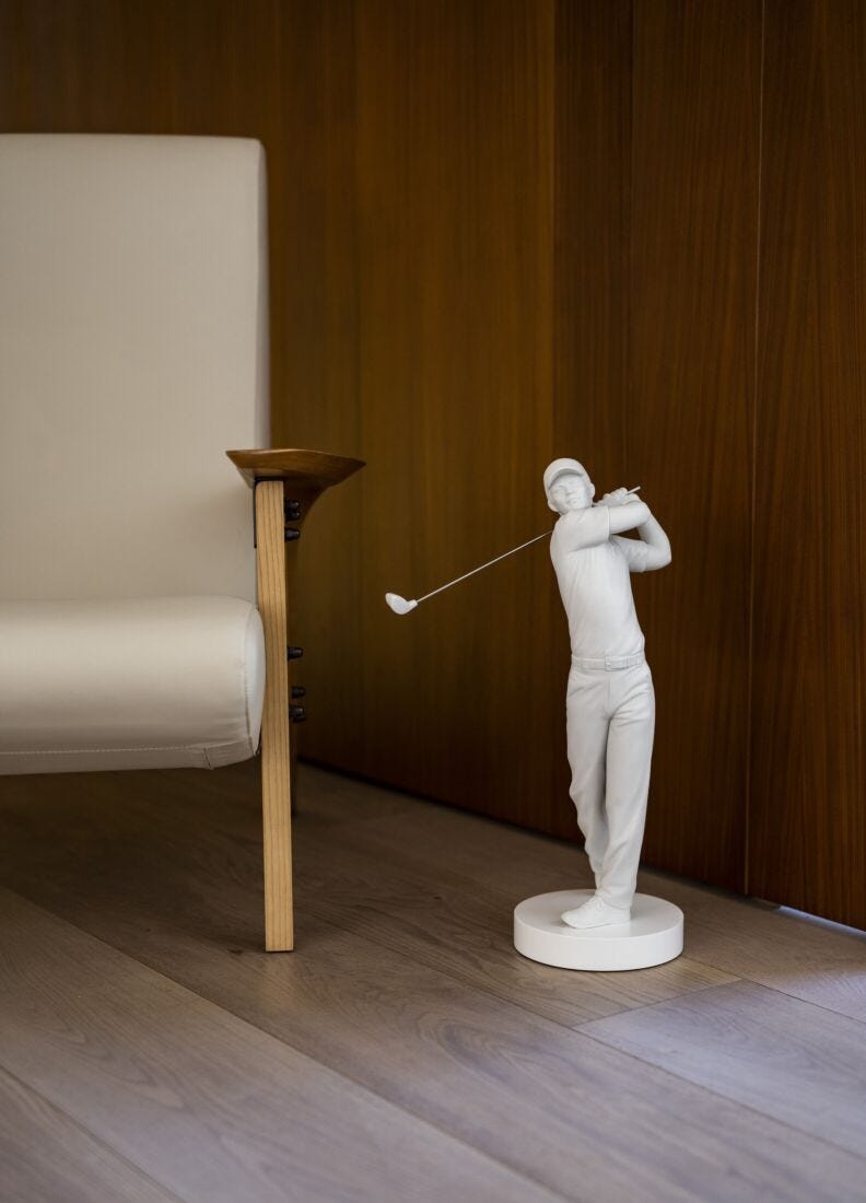 Lladro Golf Champion Man Figurine White