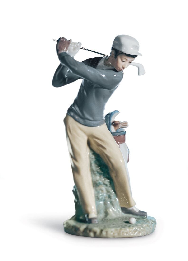 Lladro Golfer Man Figurine