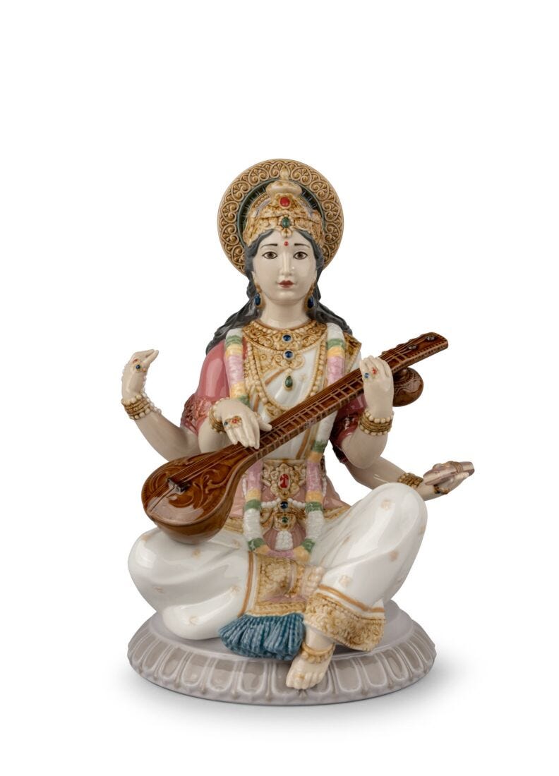 Lladro Goddess Saraswati Figurine