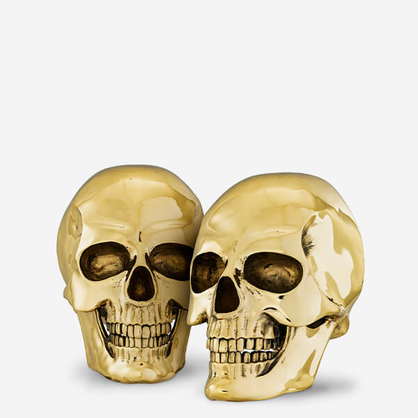 Pair of gold-tone Philipp Plein skull wall elements