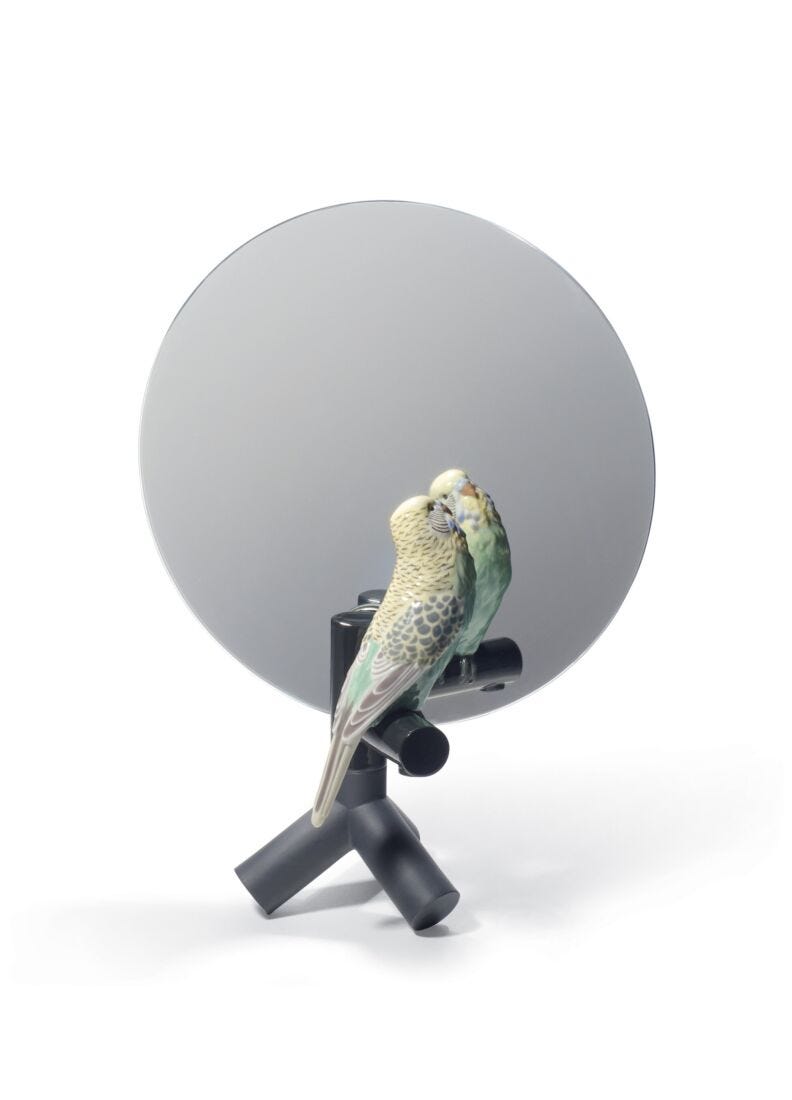 Lladro Parrot Vanity Mirror