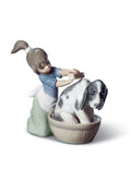 Lladro Bashful Bather Dog Figurine