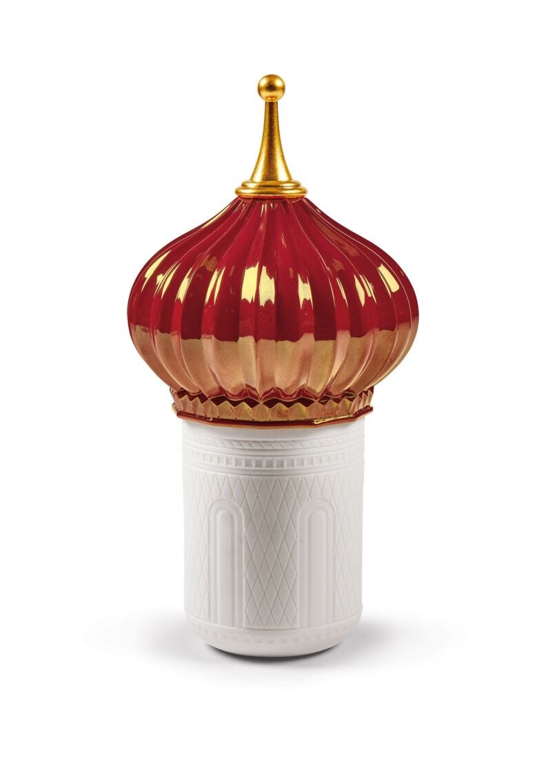 Lladro North Tower Candle 1001 Lights Ruby Night Approaches Scent