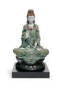 Lladro Kwan Yin Figurine Green