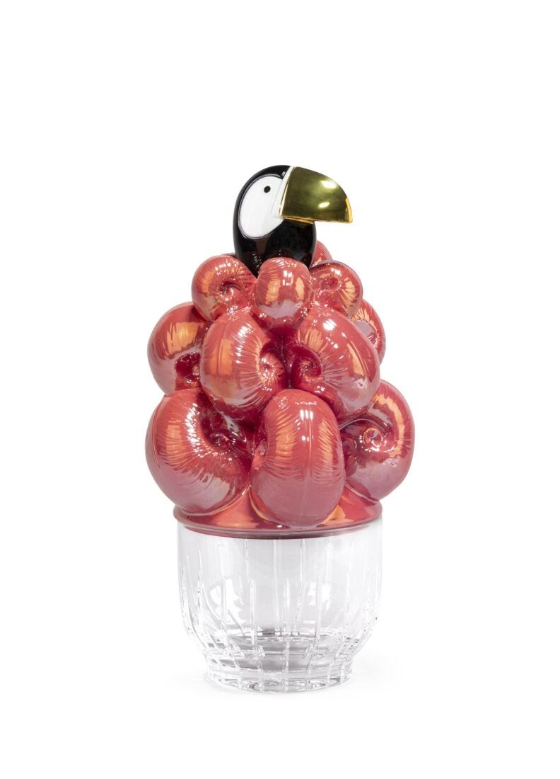Lladro Toucan Ice Bucket Golden Luster