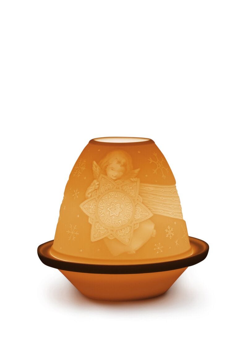 Lladro Angel with Star Lithophane with Plate